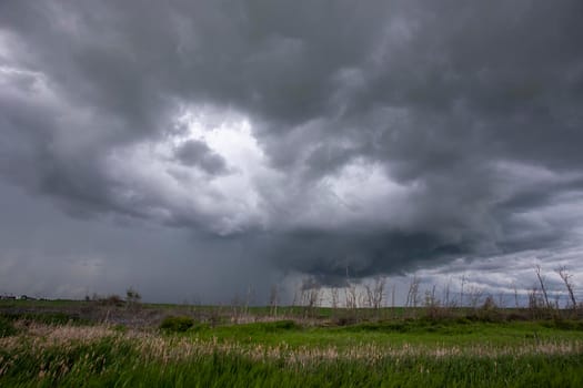 Ominous Storm Clouds Prairie Summer Rural Scene