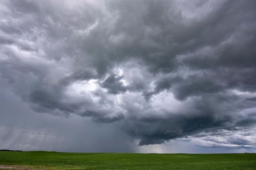 Ominous Storm Clouds Prairie Summer Rural Scene