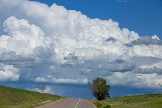 Ominous Storm Clouds Prairie Summer Rural Scene