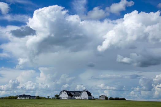 Ominous Storm Clouds Prairie Summer Rural Scene