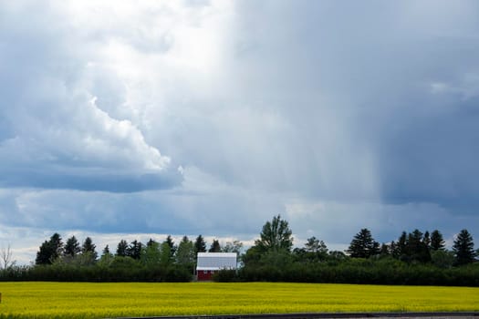 Ominous Storm Clouds Prairie Summer Rural Scene