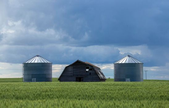 Ominous Storm Clouds Prairie Summer Rural Scene