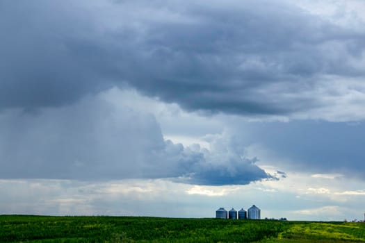 Ominous Storm Clouds Prairie Summer Rural Scene