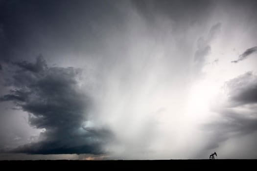 Ominous Storm Clouds Prairie Summer Rural Scene