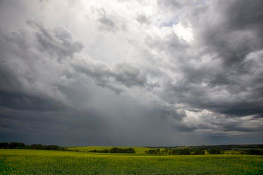 Ominous Storm Clouds Prairie Summer Rural Scene