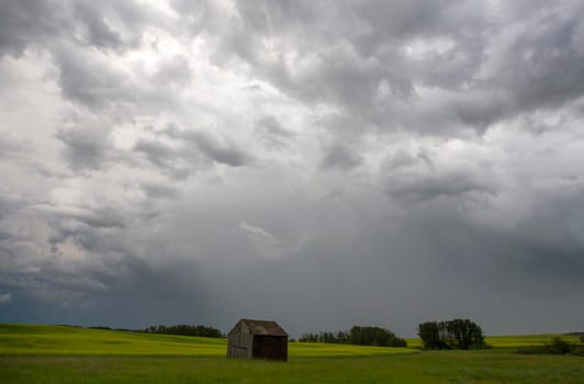 Ominous Storm Clouds Prairie Summer Rural Scene