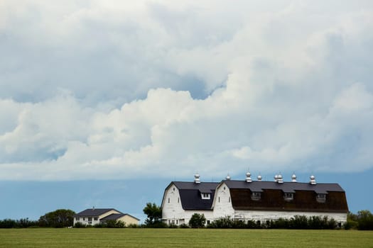 Ominous Storm Clouds Prairie Summer Rural Scene