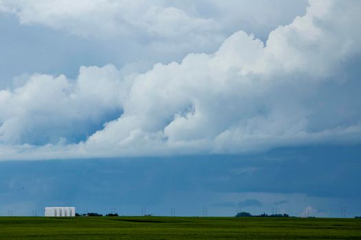 Ominous Storm Clouds Prairie Summer Rural Scene