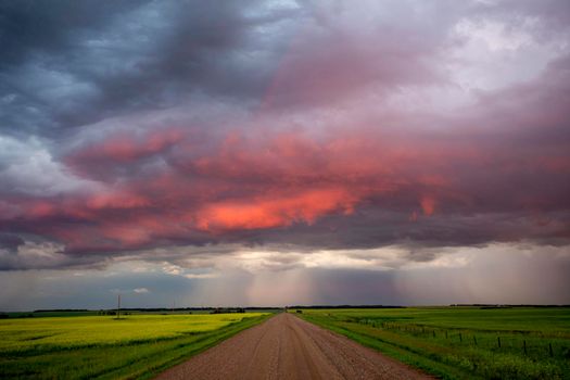 Ominous Storm Clouds Prairie Summer Rural Susnet