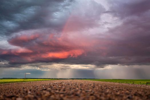 Ominous Storm Clouds Prairie Summer Rural Susnet