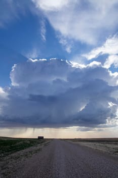 Ominous Storm Clouds Prairie Summer Rural Scene