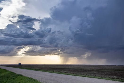 Ominous Storm Clouds Prairie Summer Rural Scene