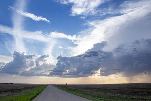 Ominous Storm Clouds Prairie Summer Rural Scene