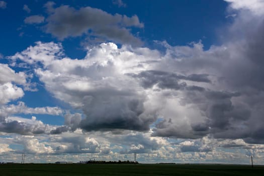 Ominous Storm Clouds Prairie Summer Rural Scene