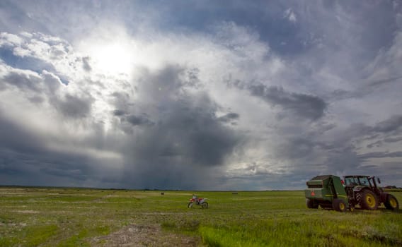 Ominous Storm Clouds Prairie Summer Rural Scene