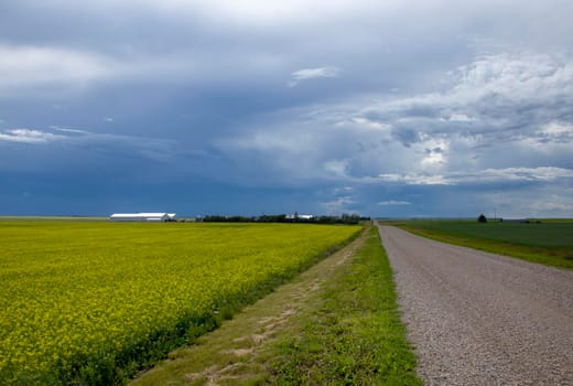 Ominous Storm Clouds Prairie Summer Rural Scene