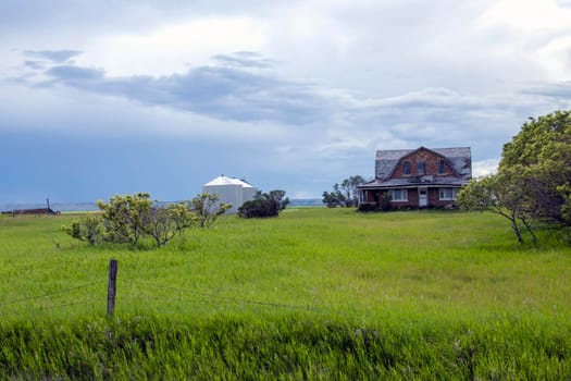 Ominous Storm Clouds Prairie Summer Rural Scene