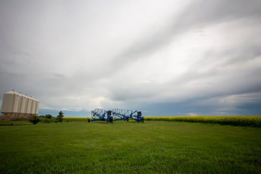 Ominous Storm Clouds Prairie Summer Rural Scene
