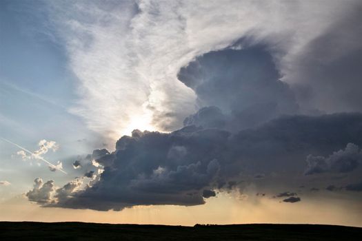 Ominous Storm Clouds Prairie Summer Rural Scene