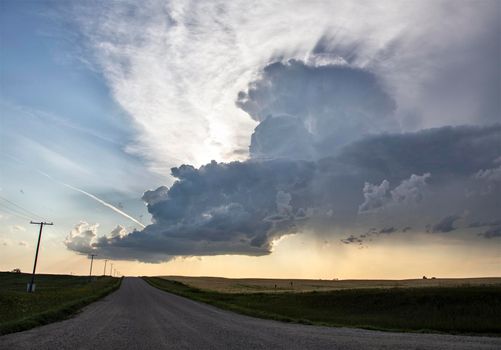 Ominous Storm Clouds Prairie Summer Rural Scene