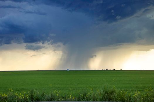 Ominous Storm Clouds Prairie Summer Rural Scene