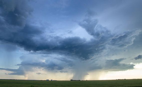 Ominous Storm Clouds Prairie Summer Rural Scene