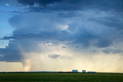 Ominous Storm Clouds Prairie Summer Rural Scene