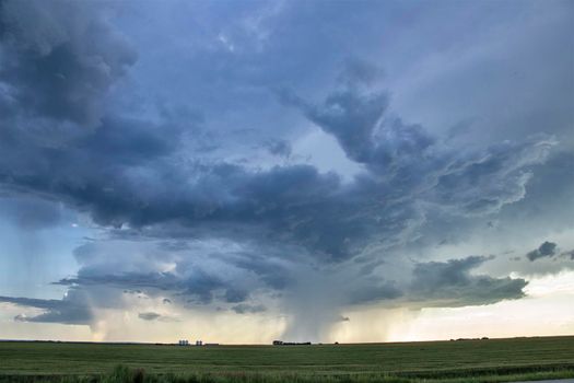 Ominous Storm Clouds Prairie Summer Rural Scene