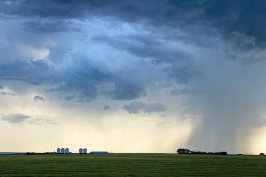 Ominous Storm Clouds Prairie Summer Rural Scene