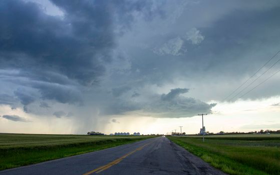 Ominous Storm Clouds Prairie Summer Rural Scene