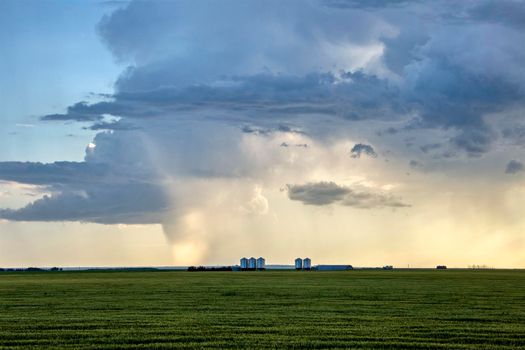 Ominous Storm Clouds Prairie Summer Rural Scene