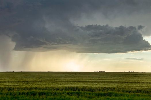 Ominous Storm Clouds Prairie Summer Rural Scene