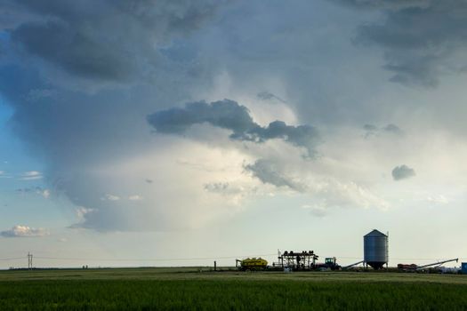 Ominous Storm Clouds Prairie Summer Rural Scene