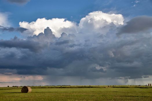 Ominous Storm Clouds Prairie Summer Rural Scene