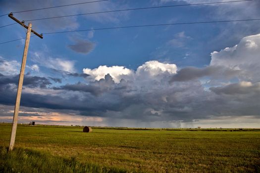 Ominous Storm Clouds Prairie Summer Rural Scene