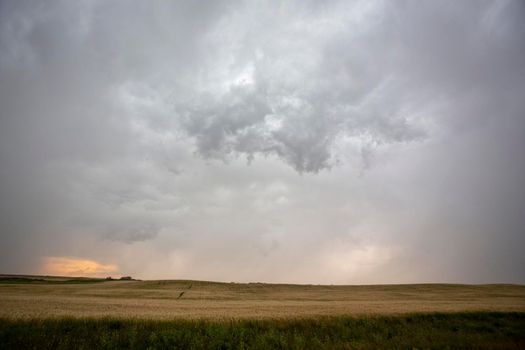 Ominous Storm Clouds Prairie Summer Rural Scene
