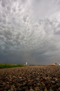 Ominous Storm Clouds Prairie Summer Rural Scene