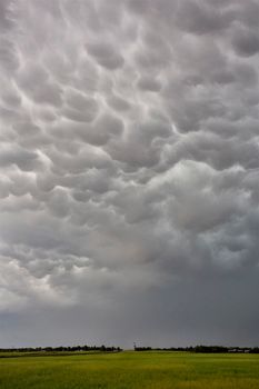 Ominous Storm Clouds Prairie Summer Rural Scene