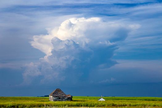 Ominous Storm Clouds Prairie Summer Rural Scene