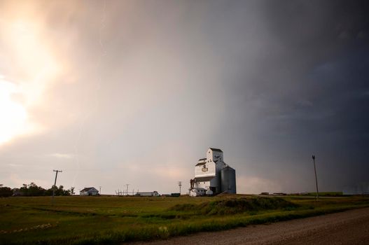 Ominous Storm Clouds Prairie Summer Rural Scene