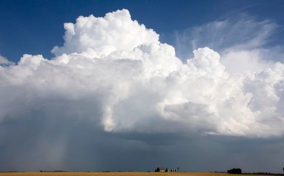 Ominous Storm Clouds Prairie Summer Rural Scene