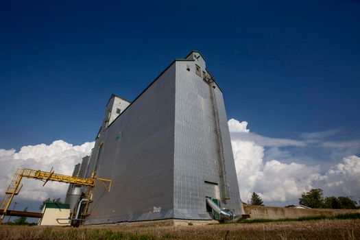 Ominous Storm Clouds Prairie Summer Grain Elevator