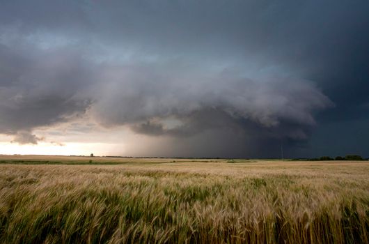 Ominous Storm Clouds Prairie Summer Rural Scene