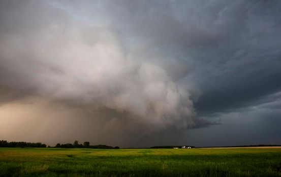 Ominous Storm Clouds Prairie Summer Rural Scene