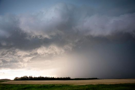 Ominous Storm Clouds Prairie Summer Rural Scene