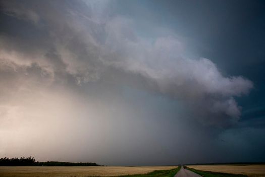 Ominous Storm Clouds Prairie Summer Rural Scene
