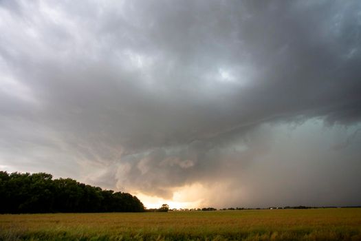 Ominous Storm Clouds Prairie Summer Rural Scene