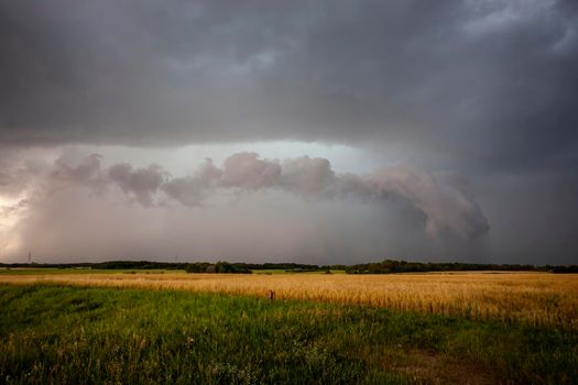 Ominous Storm Clouds Prairie Summer Rural Scene