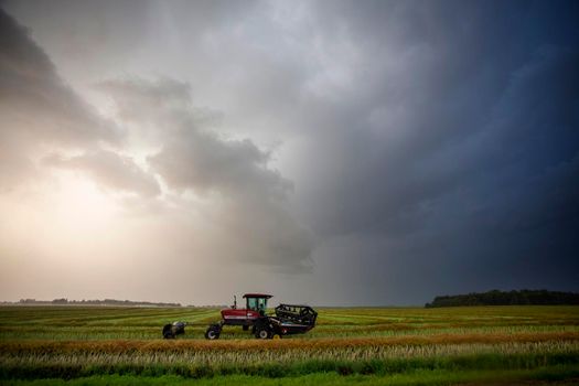 Ominous Storm Clouds Prairie Summer Rural Scene