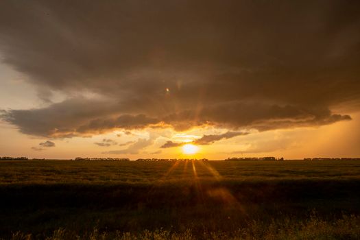 Ominous Storm Clouds Prairie Summer Rural Susnet